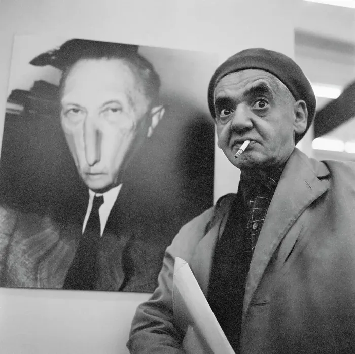 Framed Print : Weegee W / Distorted Konrad Adenauer Photo