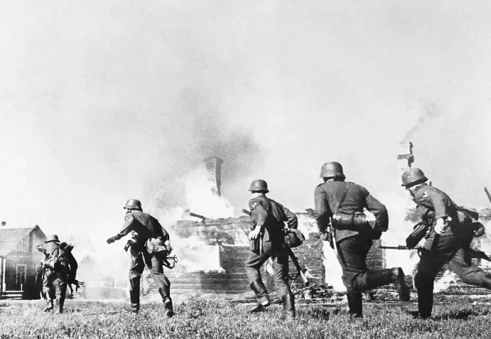 Framed Print : Wehrmacht Troops Take a Ukrainian Village Framed Print : Wehrmacht Troops Take a Ukrainian Village