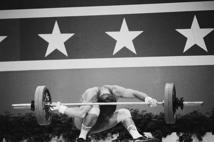 Framed Print : Weightlifter Losing Control of Weights Framed Print : Weightlifter Losing Control of Weights