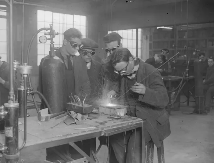 Framed Print : Welding Class Framed Print : Welding Class