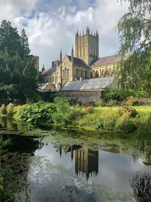 Framed Print : Wells Cathedral from the Bishop's Palace Framed Print : Wells Cathedral from the Bishop's Palace