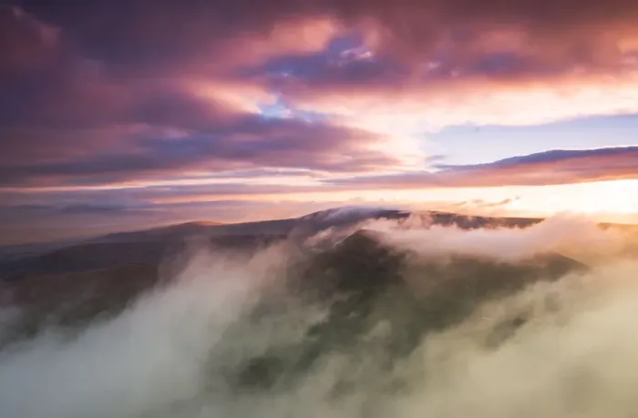 Framed Print : Welsh Misty Mountain Sunrise Framed Print : Welsh Misty Mountain Sunrise