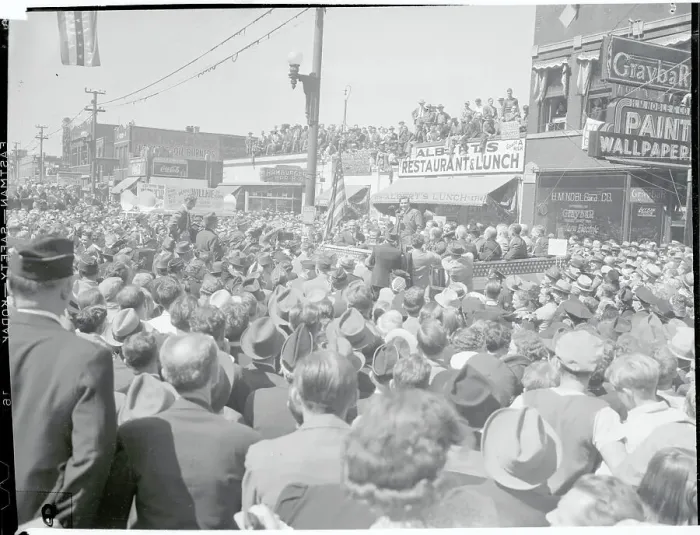 Framed Print : Wendell Willkie Addressing Crowds of Supporters Framed Print : Wendell Willkie Addressing Crowds of Supporters