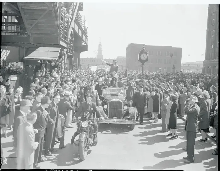 Framed Print : Wendell Willkie Waving to Crowds of Supporters