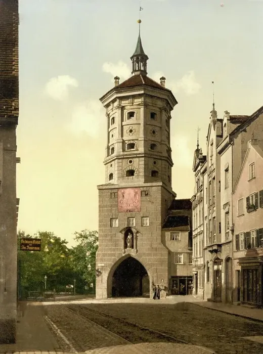 Framed Print : Wertachbruckertor in Augsburg, Bavaria, c. 1890, Germany, Historic, digitally restored reproduction from a 19th century original Framed Print : Wertachbruckertor in Augsburg, Bavaria, c. 1890, Germany, Historic, digitally restored reproduction from a 19th century original