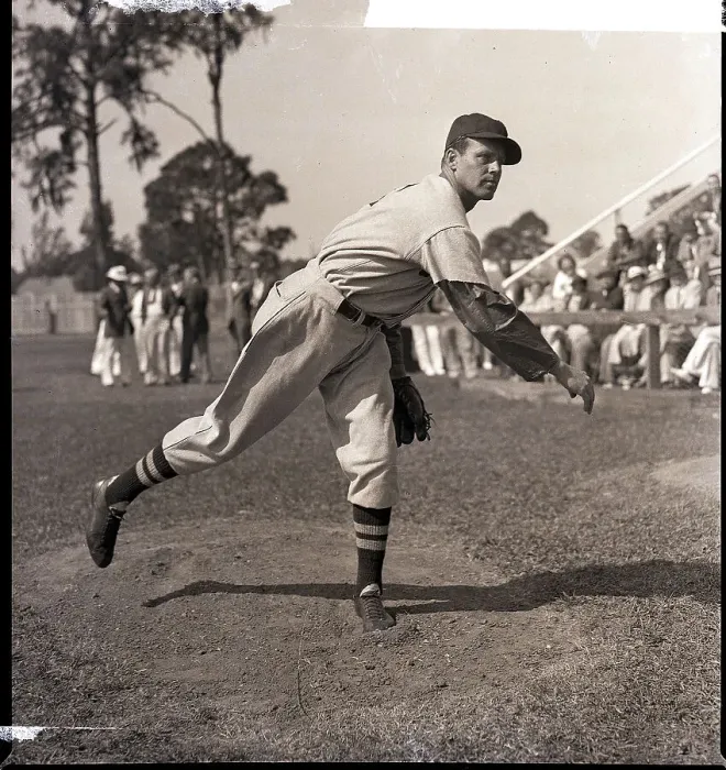 Framed Print : Wesley Ferrell Pitching at Training Camp