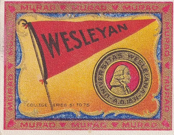 Framed Print : Wesleyan University, College Series, Murad Cigarettes, tobacco card, 1909 Framed Print : Wesleyan University, College Series, Murad Cigarettes, tobacco card, 1909