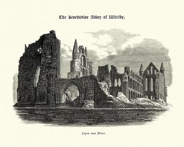 From the West, Benedictine Abbey of Whitby, North Yorkshire
