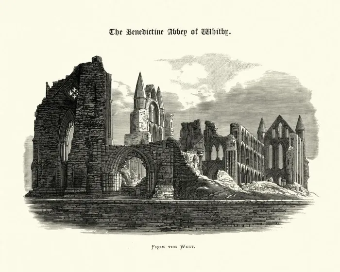Framed Print : From the West, Benedictine Abbey of Whitby, North Yorkshire Framed Print : From the West, Benedictine Abbey of Whitby, North Yorkshire