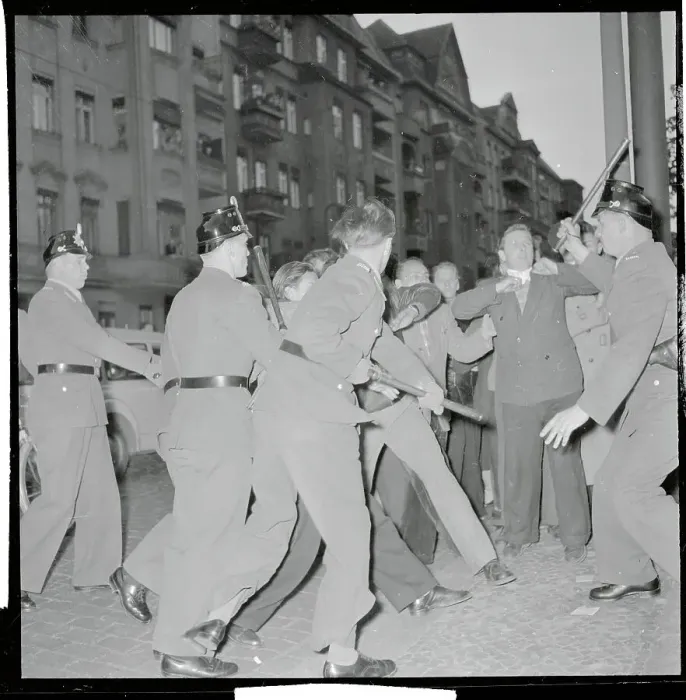 Framed Print : West Berlin Police Clashing with Demonstrators Framed Print : West Berlin Police Clashing with Demonstrators