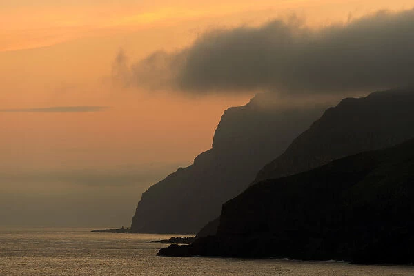 West coast in the evening light, Suouroy, Faroe Islands, Denmark