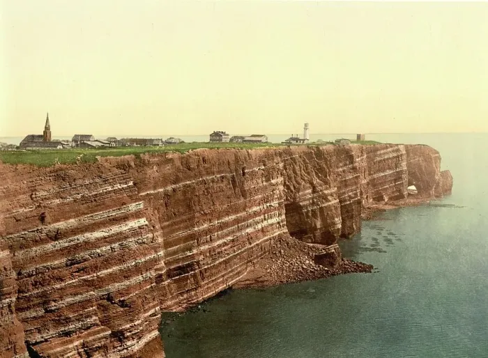 Framed Print : West Coast and the Upper Land, Helgoland, Schleswig-Holstein, c. 1890, Germany, Historic, digitally restored reproduction from a 19th century original