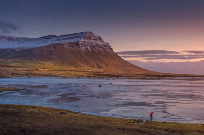 Framed Print : West fjord shore line landscape at sunset Framed Print : West fjord shore line landscape at sunset