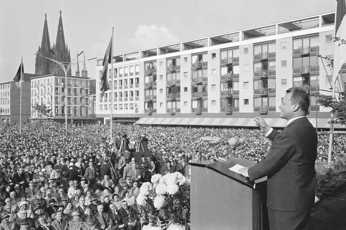 Framed Print : West German Chancellor Willy Brandt Speaking to German Social Democrats Framed Print : West German Chancellor Willy Brandt Speaking to German Social Democrats