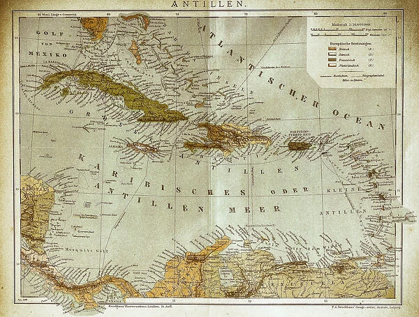 West indies, Antilles map