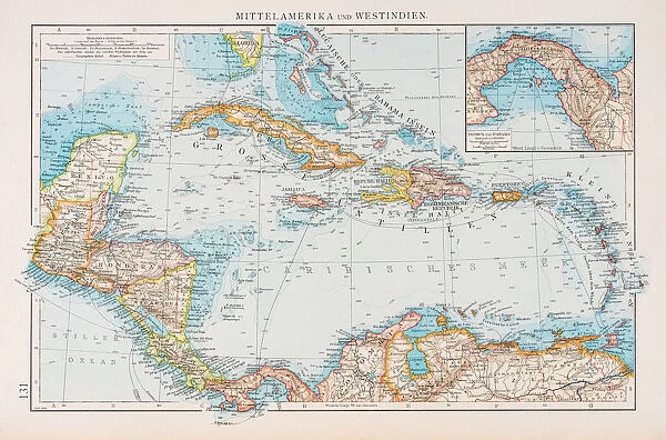 West Indies and central america map 1896