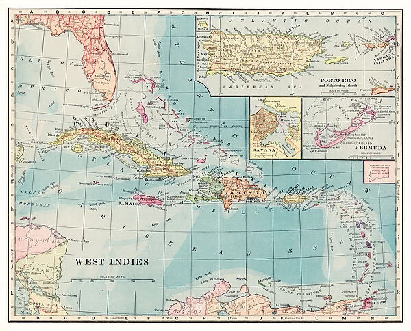 West Indies map 1892