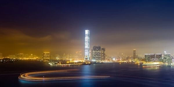 West Kowloon district at night