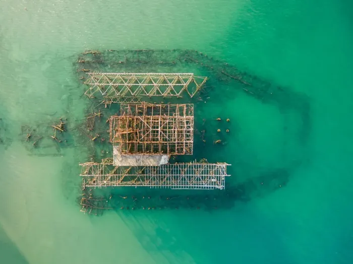 Framed Print : West pier from above Framed Print : West pier from above