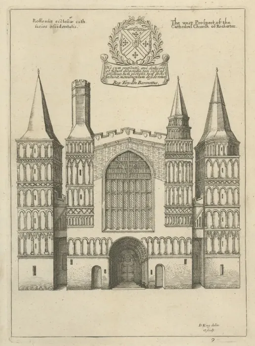 Framed Print : The West Prospect of Rochester Cathedral, 1660 Framed Print : The West Prospect of Rochester Cathedral, 1660