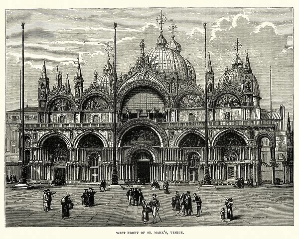 West Front of St Marks Venice, Italy, 19th Century