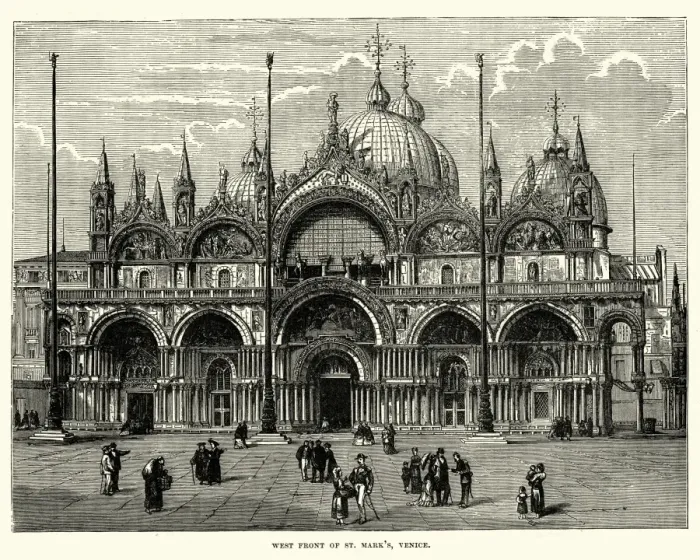Framed Print : West Front of St Marks Venice, Italy, 19th Century Framed Print : West Front of St Marks Venice, Italy, 19th Century
