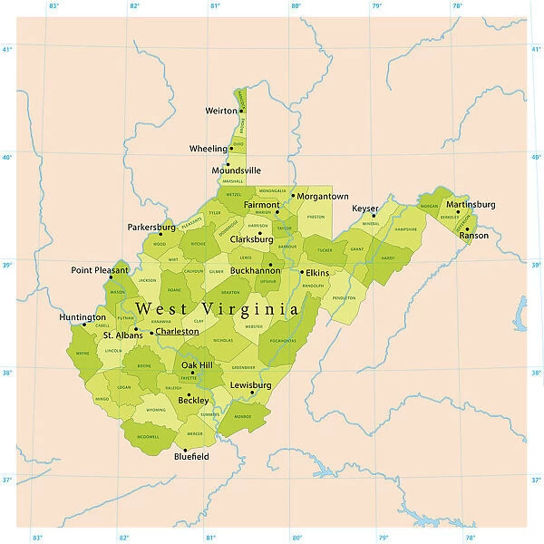 West Virginia Vector Map