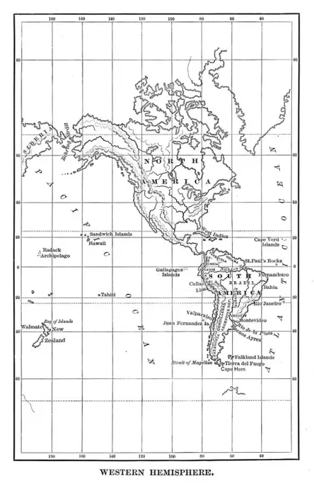 Framed Print : Western Hemisphere map Framed Print : Western Hemisphere map
