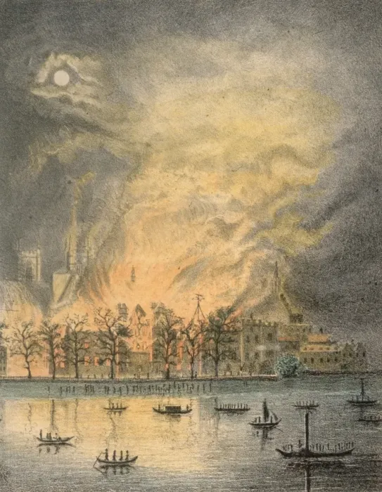 Framed Print : Westminster Fire Framed Print : Westminster Fire