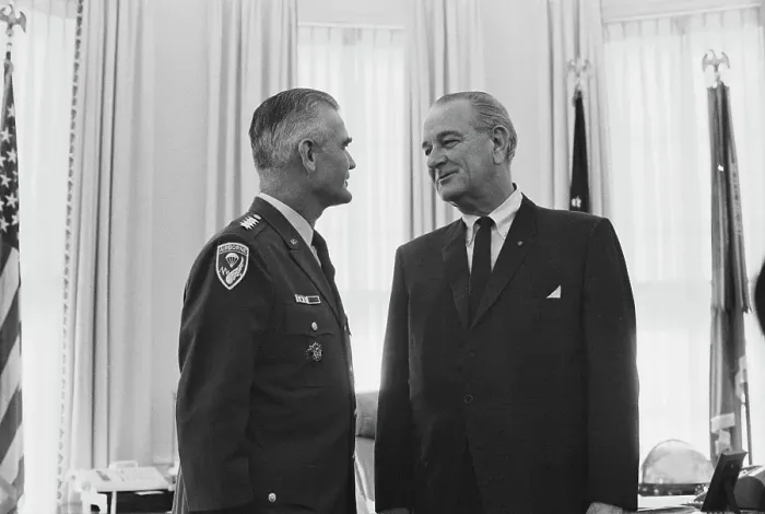 Framed Print : Westmoreland Meets LBJ At The White House, 1967 Framed Print : Westmoreland Meets LBJ At The White House, 1967