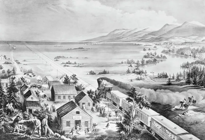 Framed Print : Westward the Course of Empire Takes its Way Lithograph by Currier & Ives Framed Print : Westward the Course of Empire Takes its Way Lithograph by Currier & Ives