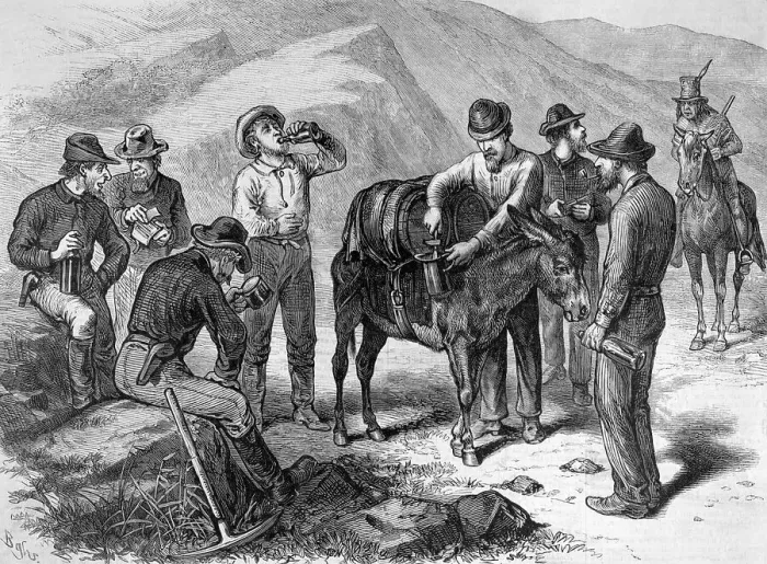 Framed Print : Westward Pioneers Breaking Camp