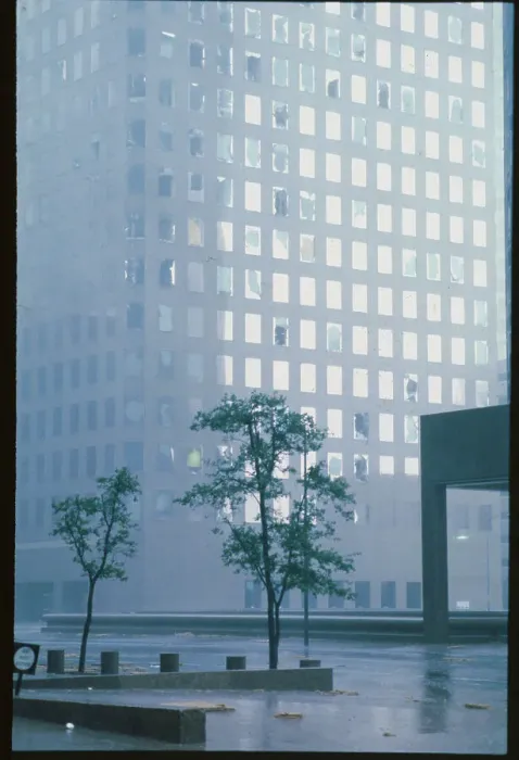 Framed Print : Wet Streets and Skyscraper with Blown out Windows Framed Print : Wet Streets and Skyscraper with Blown out Windows