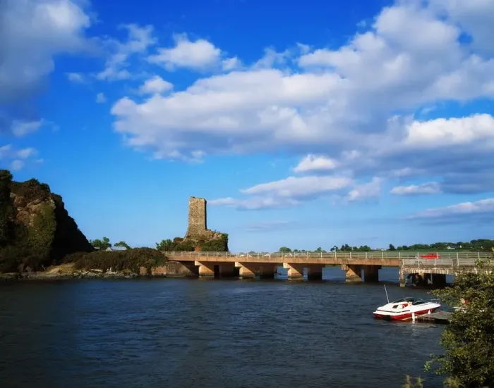 Framed Print : Co Wexford, 15th Century tower & road bridge, Ferrycarrig, Ireland Framed Print : Co Wexford, 15th Century tower & road bridge, Ferrycarrig, Ireland