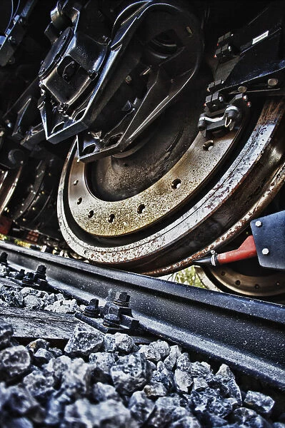 Wheels of a freight train