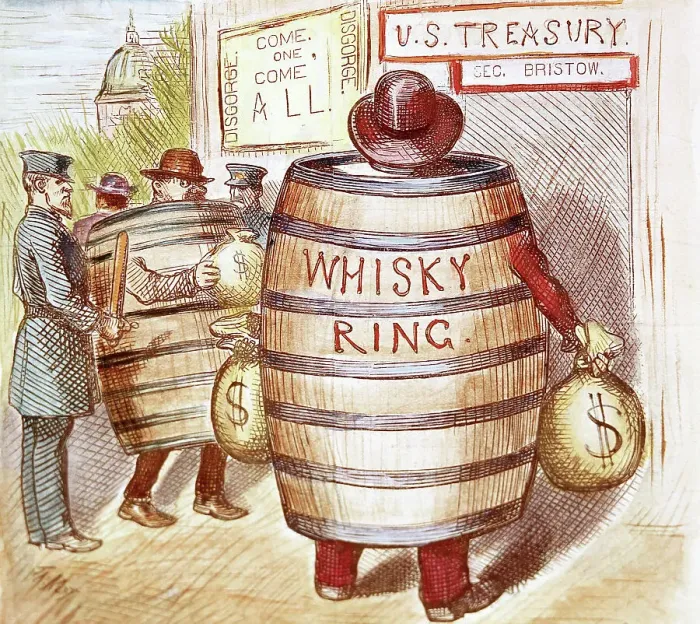 Framed Print : Whiskey Ring Political Cartoon by Thomas Nast Framed Print : Whiskey Ring Political Cartoon by Thomas Nast