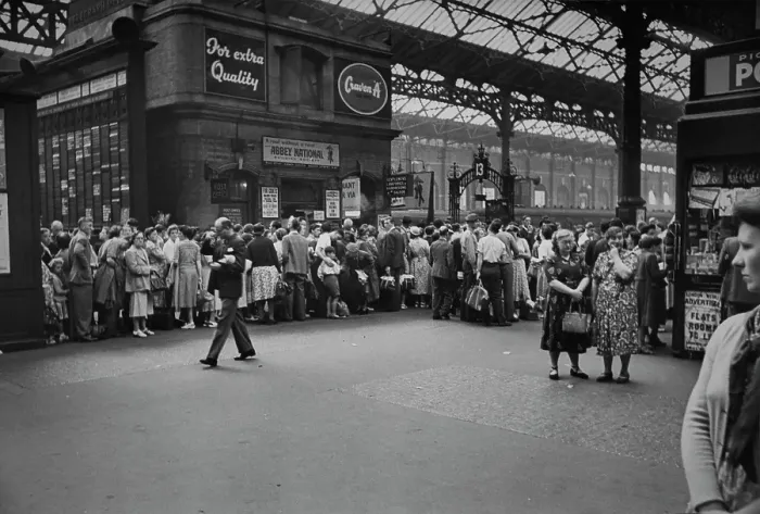 Framed Print : Whit Monday Rail Queue Framed Print : Whit Monday Rail Queue