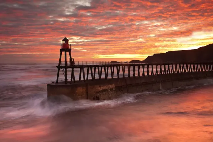 Framed Print : Whitby Pier at sunrise Framed Print : Whitby Pier at sunrise