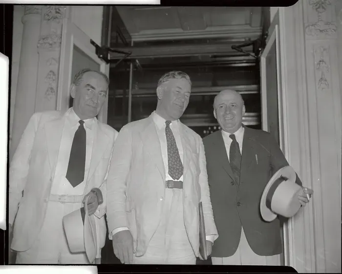 Framed Print : White House Officials Standing with Hats in Hand Framed Print : White House Officials Standing with Hats in Hand