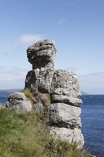 White Lady rock formation, Garron Point, County Antrim, Northern Ireland, Ireland, Great Britain, Europe