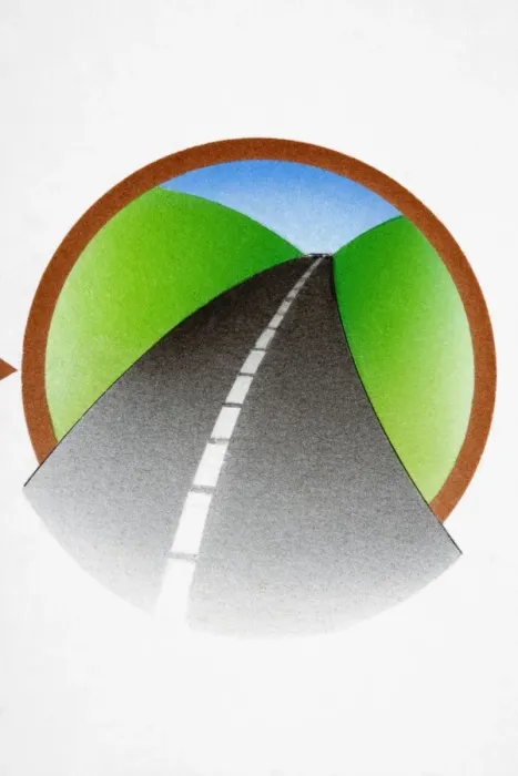 Framed Print : White lines in center of road, disappearing into distance, demonstrating perspective