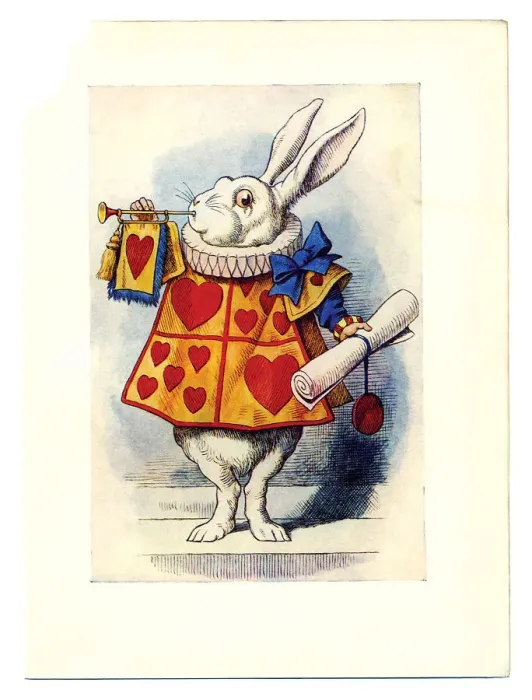 Framed Print : White Rabbit illustration, (Alices Adventures in Wonderland)