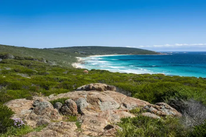 Framed Print : White sand beach and turquoise water, near Margaret River, Western Australia Framed Print : White sand beach and turquoise water, near Margaret River, Western Australia