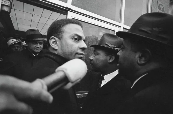 Framed Print : White Sheriff Blocking African Am Leader Framed Print : White Sheriff Blocking African Am Leader