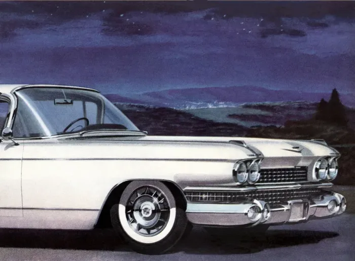 Framed Print : White Vintage Car at Night Framed Print : White Vintage Car at Night