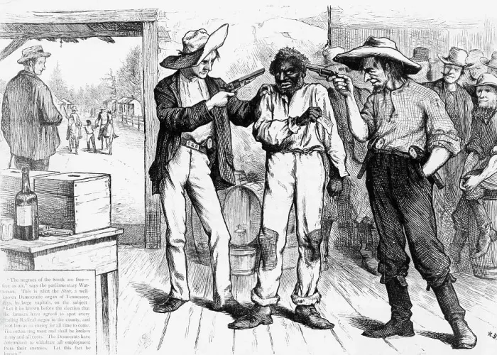 Framed Print : Whites With Gun To Black'S Head