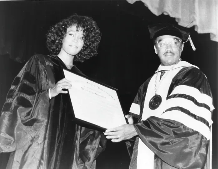 Framed Print : Whitney Houston Gets Honorary Degree At Grambling Framed Print : Whitney Houston Gets Honorary Degree At Grambling