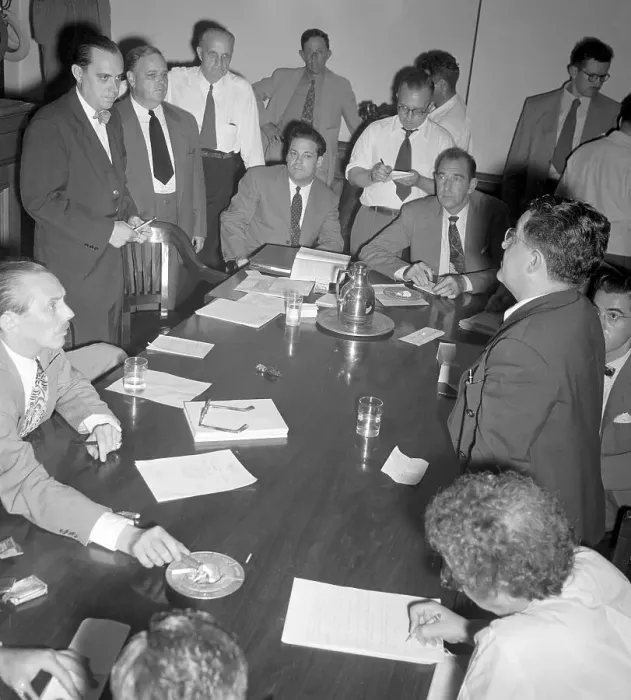 Framed Print : Whittaker Chambers in Meeting Framed Print : Whittaker Chambers in Meeting