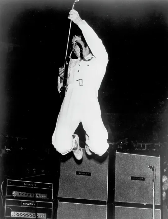 Framed Print : The Who Guitarist Jumping Framed Print : The Who Guitarist Jumping