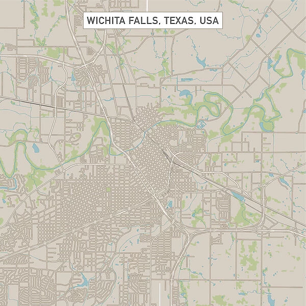 Wichita Falls Texas US City Street Map